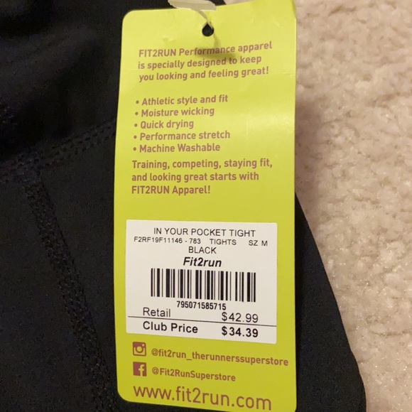 NWT Fit2run black leggings - Picture 7 of 7